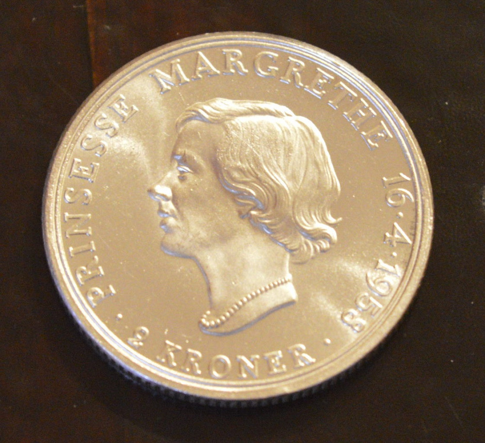 Дания 2 кроны 1958 г (Серебро) 1 Полтава - изображение 1