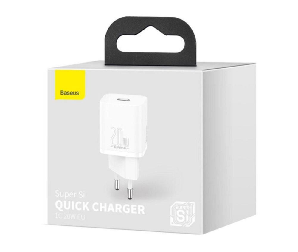 Мережевий зарядний пристрій Baseus Super Si Quick Charger 1C 20W EU, колір білий CCSUP-B02 Одеса - фото 7