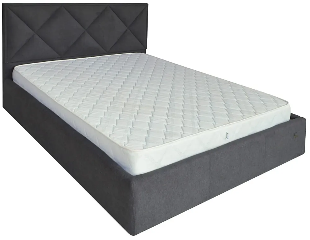 Ліжко Двоспальне Leeds Comfort 180 х 190 см Місті Dark Grey A1 З підйомним механізмом та нішою для білизни Темно-сірий Дніпро - фото 16