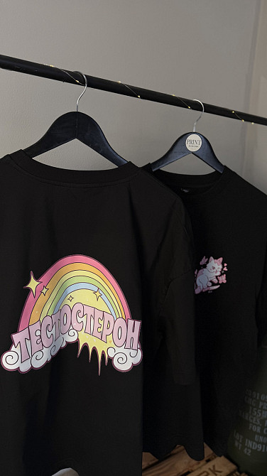 Оверсайз футболка «ТЕСТОСТЕРОН» з великим принтом Чернівці - фото 2