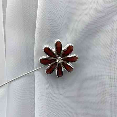 Магніти для штор та гардин "Квітка" набір 2 шт Бурштиновий (81-248) Київ