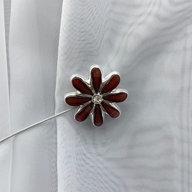 Магніти для штор та гардин "Квітка" набір 2 шт Бурштиновий (81-248) Київ - фото 2