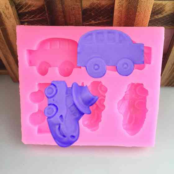 Молд силиконовый Тачки 64 на 74 мм розовый Киев