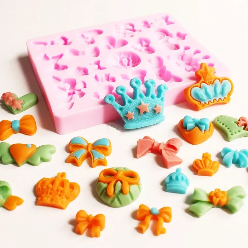 Молд силіконовий Бантики і корони 90 на 72 мм рожевий Київ - фото 12