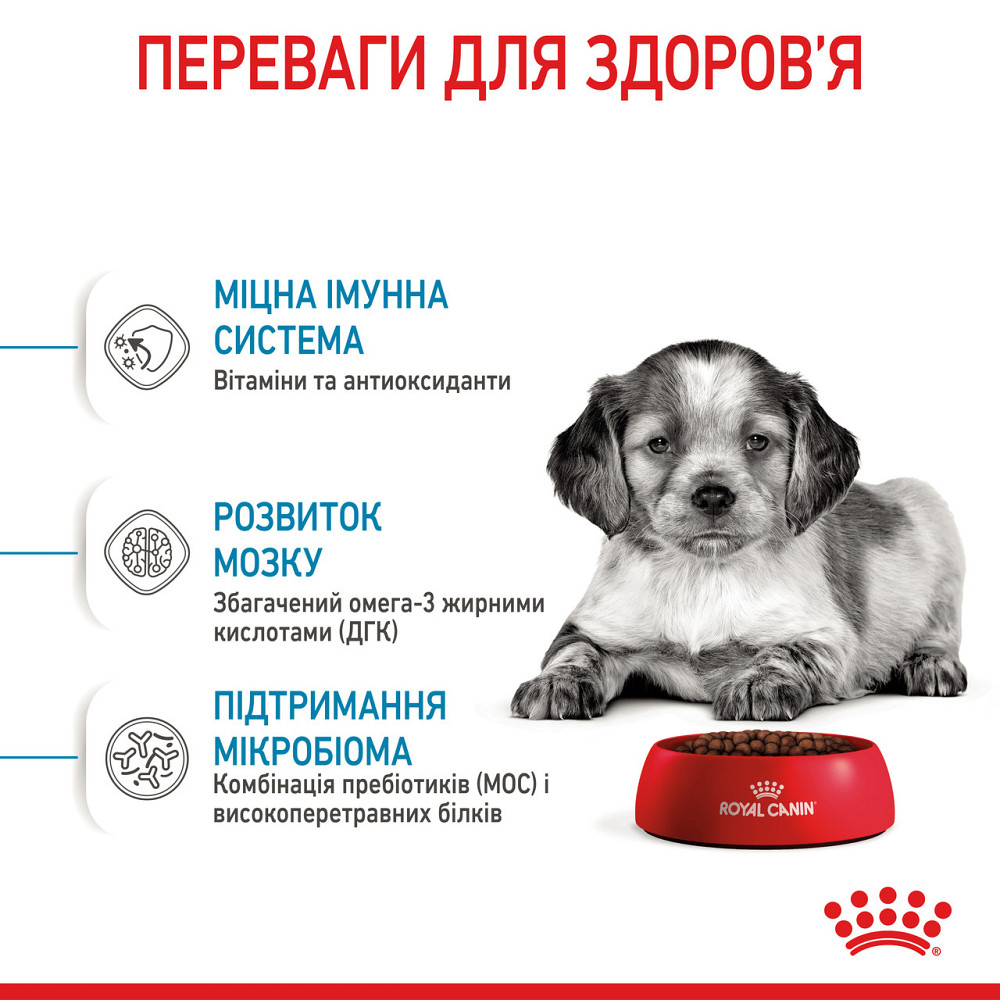 Корм для щенков средних пород ROYAL CANIN MEDIUM PUPPY 4.0 кг Киев - изображение 4