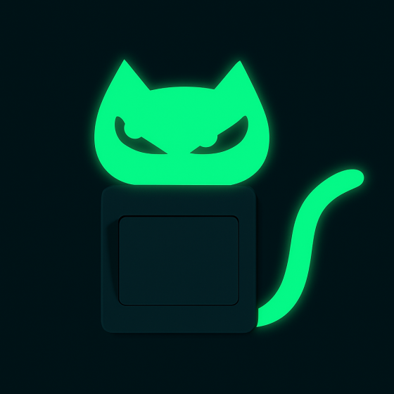 Фосфорна наклейка Кіт 12 на 12 см салатовий Київ