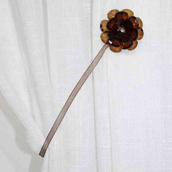 Магніти для штор і гардин (140м) Квітка набір 2 шт Коричневий (81-051) Київ