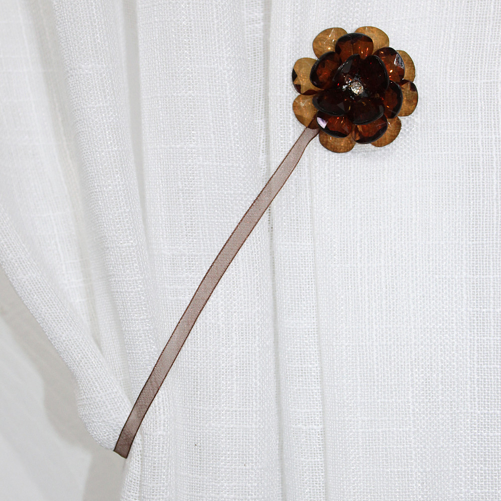 Магніти для штор і гардин (140м) Квітка набір 2 шт Коричневий (81-051) Київ - фото 3