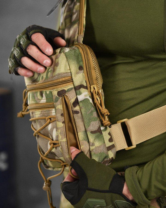 Сумка-слинг тактическая с одной лямкой SILVER KNIGHT мультикам  ВТ1023 Одесса - изображение 3