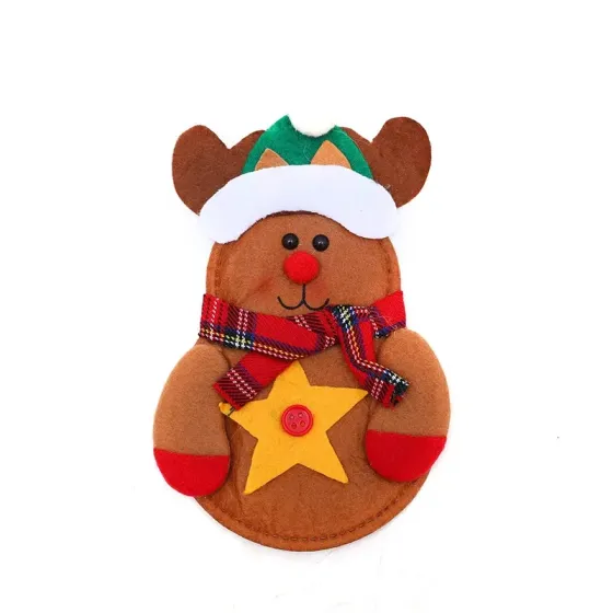 Новогодний чехол для столовых приборов Мишка 10 на 13 см разноцветный Киев