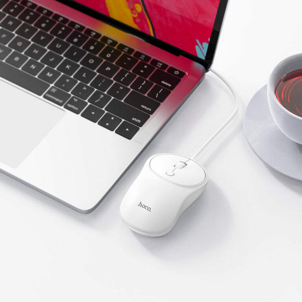 Мышь проводная Hoco GM13 Esteem business wired mouse, цвет белый 6931474757852 Одесса - изображение 6