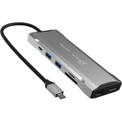 Концентратор J5create USB-C 9-in-1 2xUSB 3.2 + 2xUSB-C PD + 2xHDMI 4K + DisplayPort + SD/TF + RJ45 1000Mbps gray (JCD397-N) Винница - изображение 1