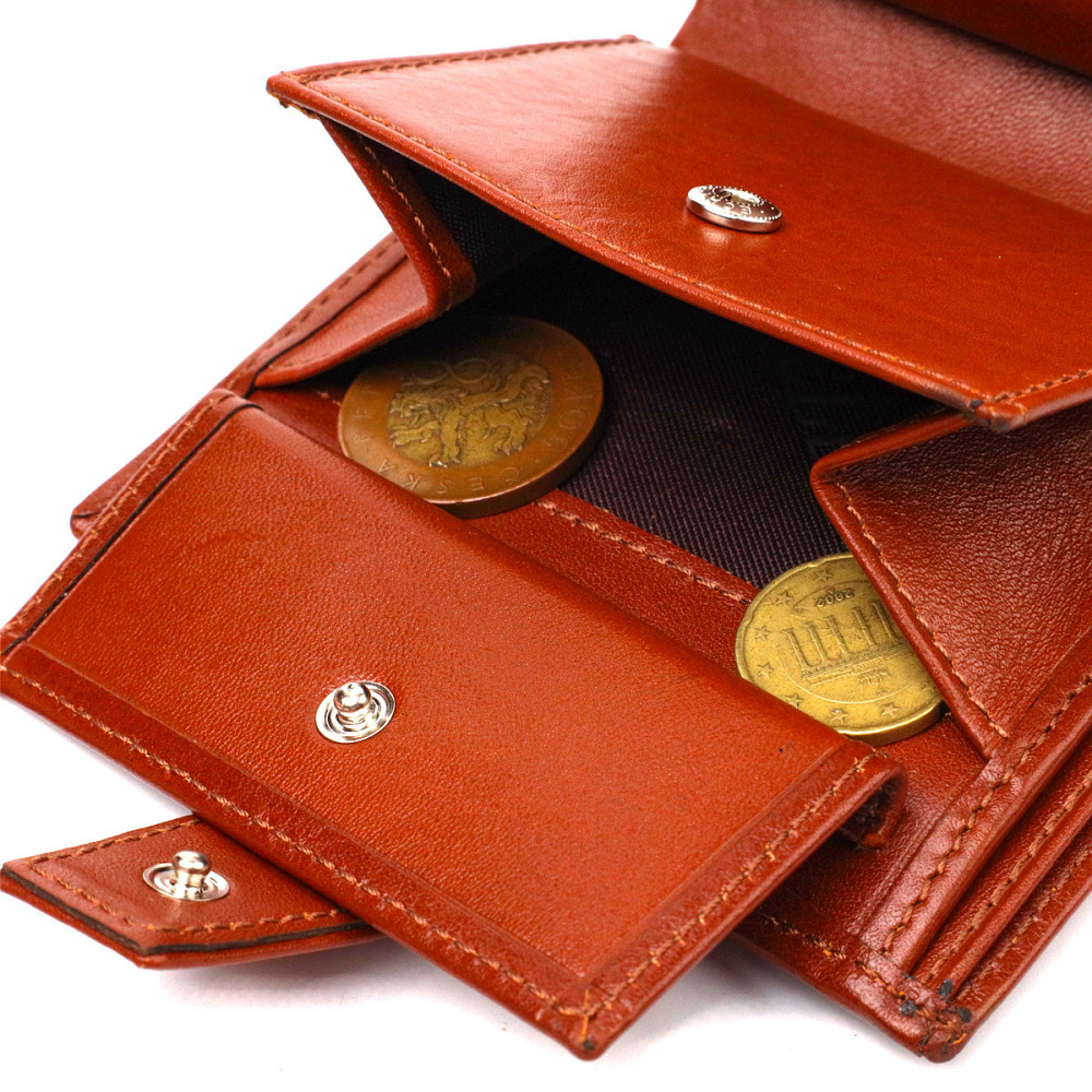 Отличный мужской бумажник из натуральной гладкой кожи CANPELLINI 21743 Коричневый Киев - изображение 8