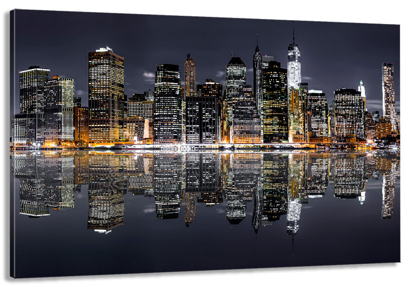 Картина полотно у вітальню / спальню      Нічне місто   MLP_233 ( 60х30см ) 80x120 см Київ - фото 1