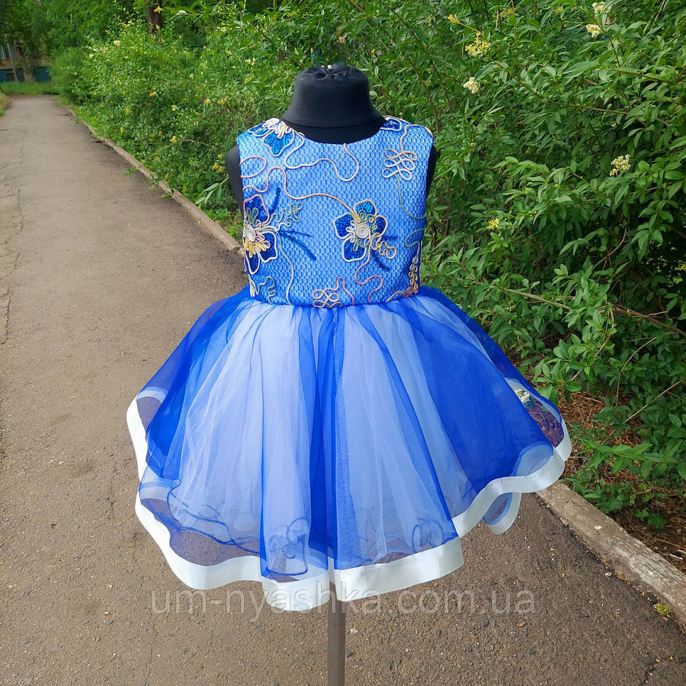 Нарядное платье на 1 годик синее "Узор" Кривой Рог - изображение 5