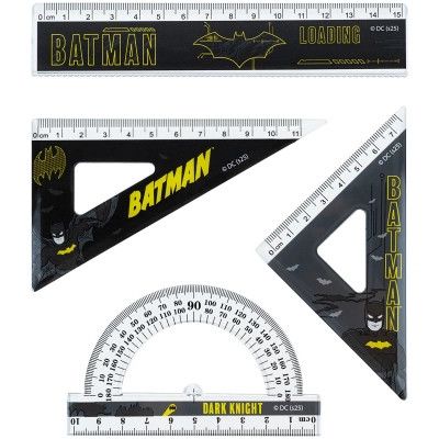 Лінійка Kite набір: лінійка 15 см, 2 косинця, транспортир DC Comics (DC25-282) Вінниця - фото 1