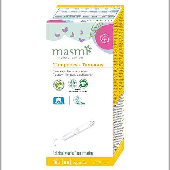 Органічні тампони Regular з аплікатором Masmi 16 шт Київ