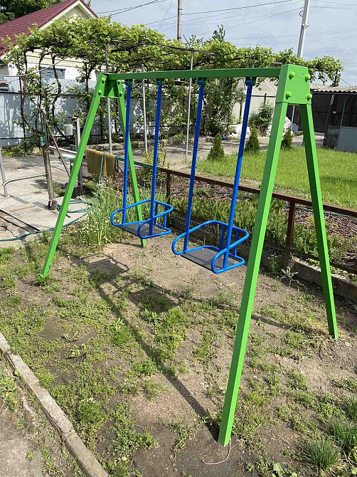 Качели детские садовые усиленные двухместные, высота 2м Харьков - изображение 1