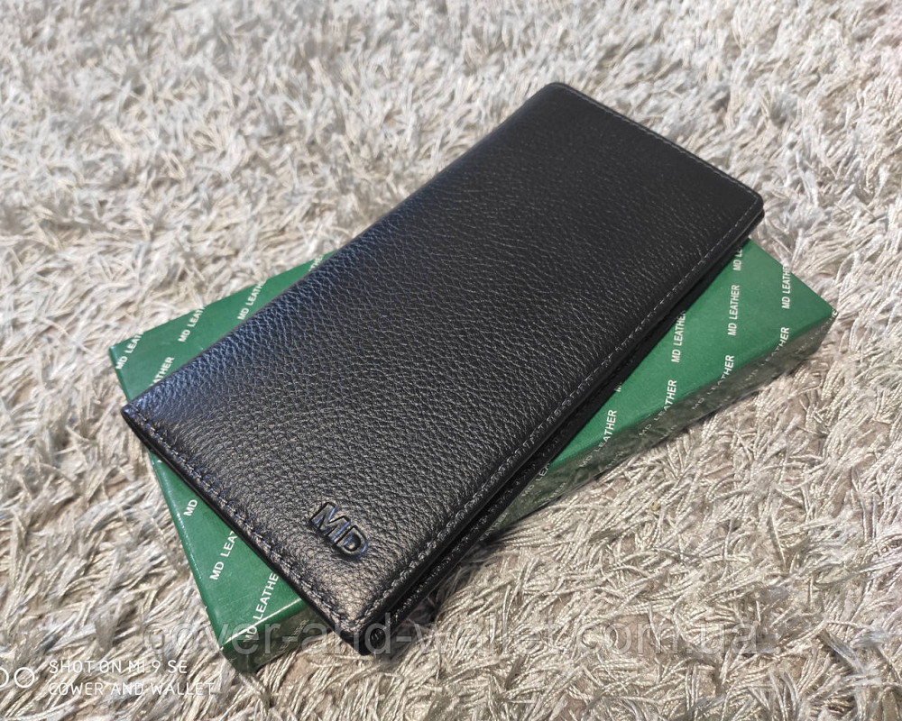 Тонкий шкіряний чоловічий гаманець купюрник на багато карток MD 22-337 Київ - фото 1