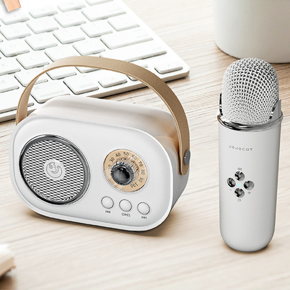 Колонка для караоке з мікрофоном на акумуляторі, Білий / Блютуз колонка з мікрофоном / Караоке колонка Київ - фото 5