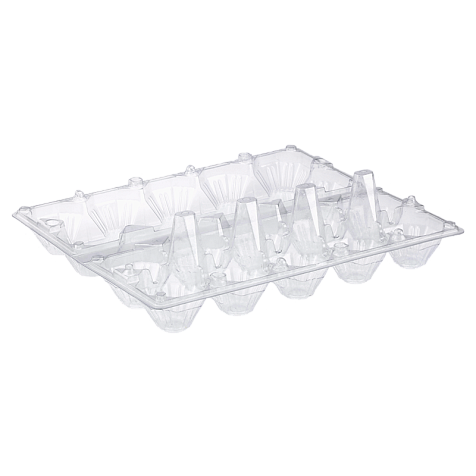 Упаковка для куриных яиц 10 ячеек прозрачная облегчённая ПЭТ (50 шт) — тара для хранения и транспортировки Харьков