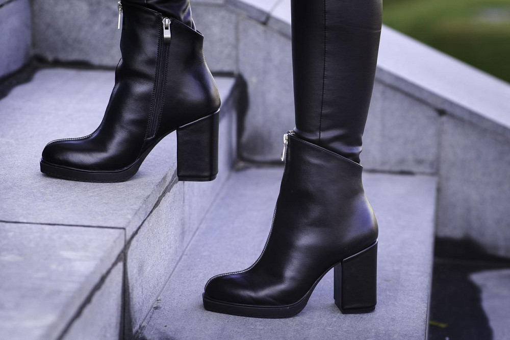 Жіночі черевики ARLEN чорні натуральна шкіра каблук 9см розміри 36р. 37р. (2990) Коломия - фото 5