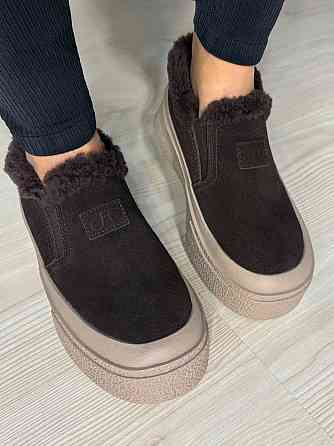 Ботинки женские Hengji 660-2 замшевые кеды на меху коричневые, 36, 23 см Киев