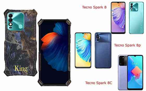 Бампер King для Tecno Spark 8, Spark 8p, Spark 8C, із посиленим корпусом, колір Граб Київ