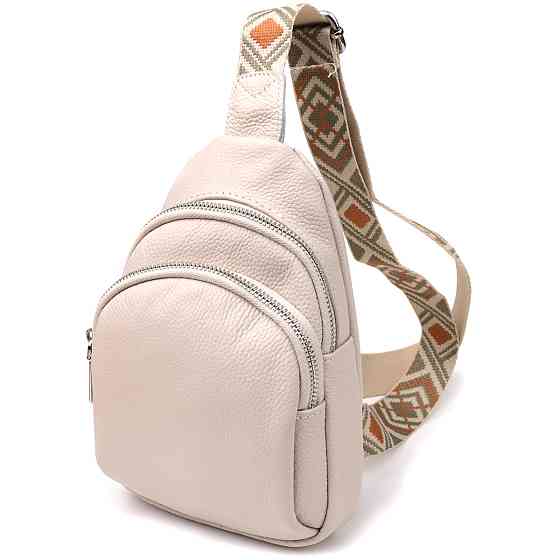 Сумка-слінг із натуральної шкіри для жінок Білий (Vintage) Київ