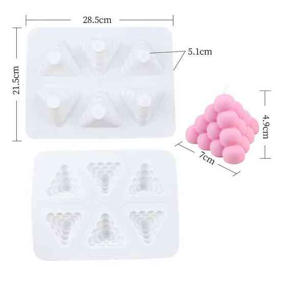 Силиконовая форма для изготовления свечек 6в1 28.5 x 21.5 х 5.1 cм 