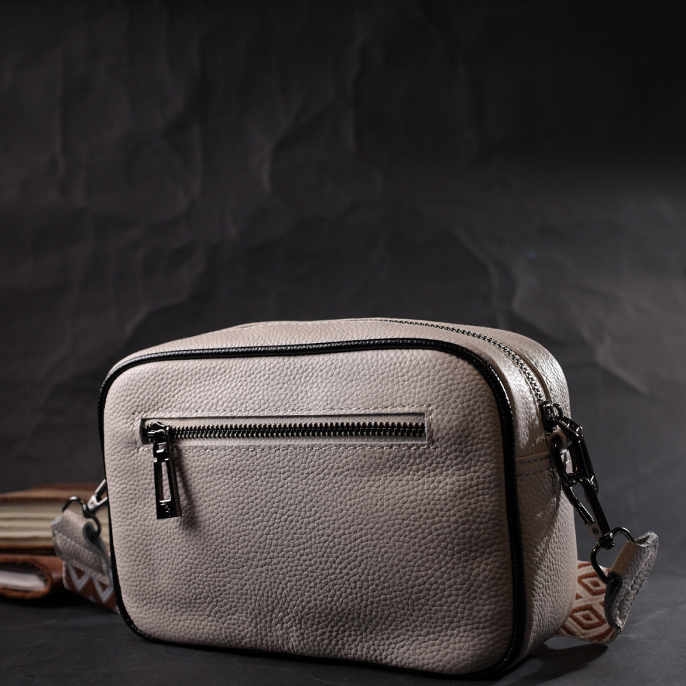 Стильна жіноча сумка з палітуркою з натуральної шкіри Vintage 22407 Біла Київ - фото 10