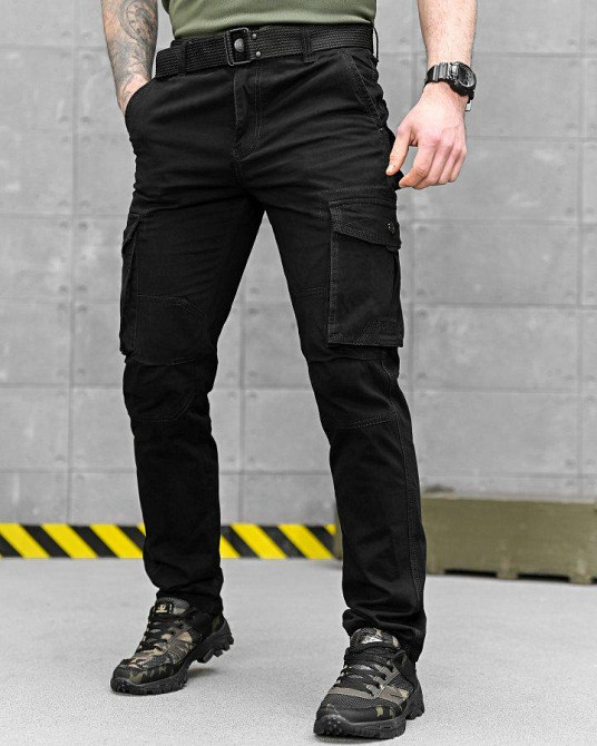 Штаны карго  черные pasifik  с поясом ДЛ7254 Одесса - изображение 2