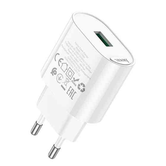 Мережевий зарядний пристрій HOCO C109A Fighter single port QC3.0 charger set, колір білий 6931474784810 Одеса