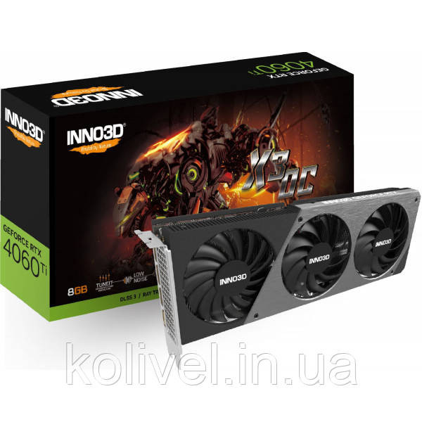 GeForce RTX4060 Ti Inno3D X3 OC, 8GB GDDR6, 128bit, PCI Express 4.0 X8 (N406T3-08D6X-171153L) Киев - изображение 3