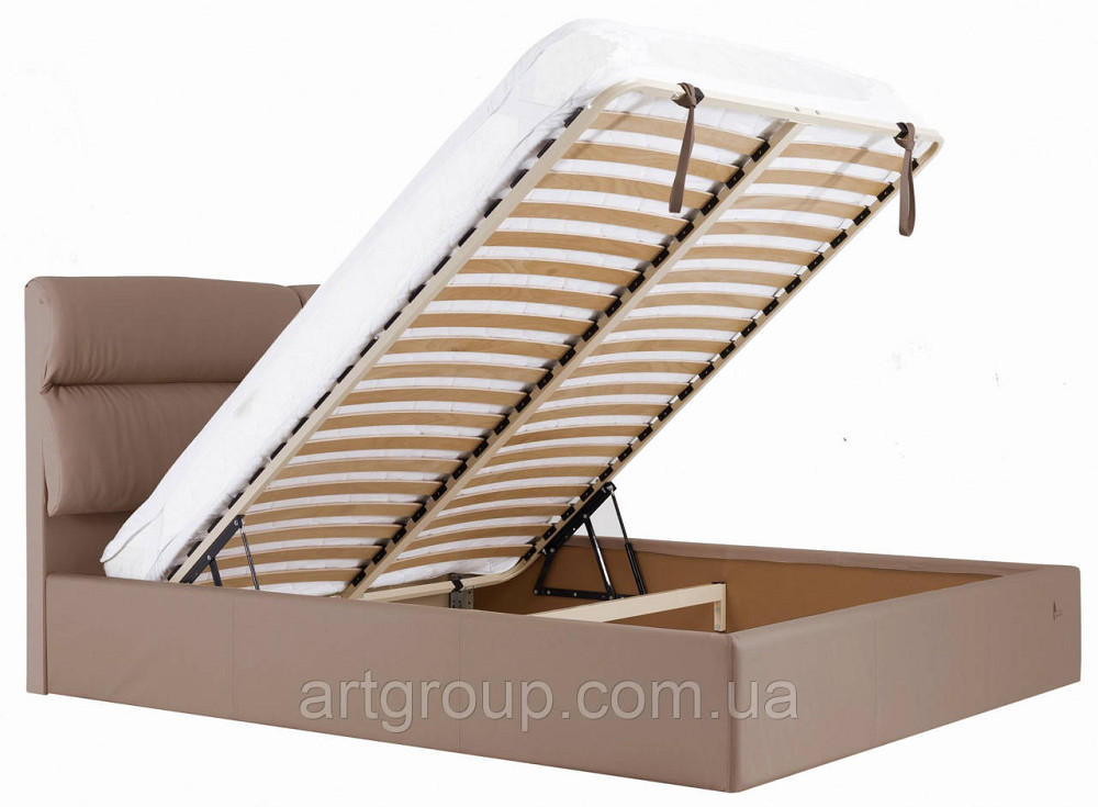 Кровать Oxford Comfort 140 х 190 см Fly 2213 С подъемным механизмом и нишей для белья Светло-коричневый Днепр - изображение 13