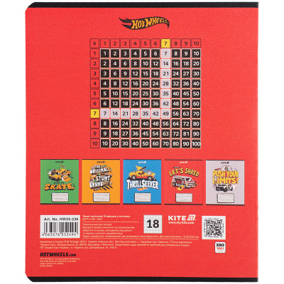 Зошит Kite Hot Wheels, 18 аркушів, клітинка (HW25-236) Вінниця - фото 6