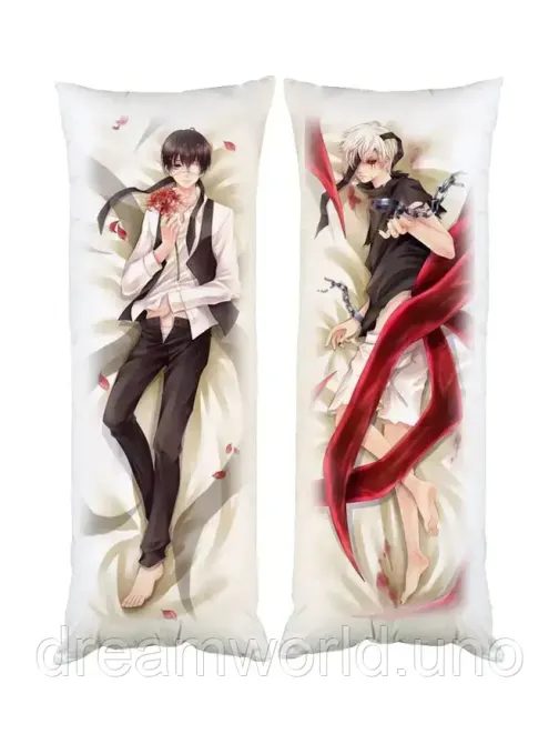 Подушка дакімакура Токійський гуль Tokyo Ghoul декоративна подушка для обіймання двостороння 60х200 Харків - фото 1