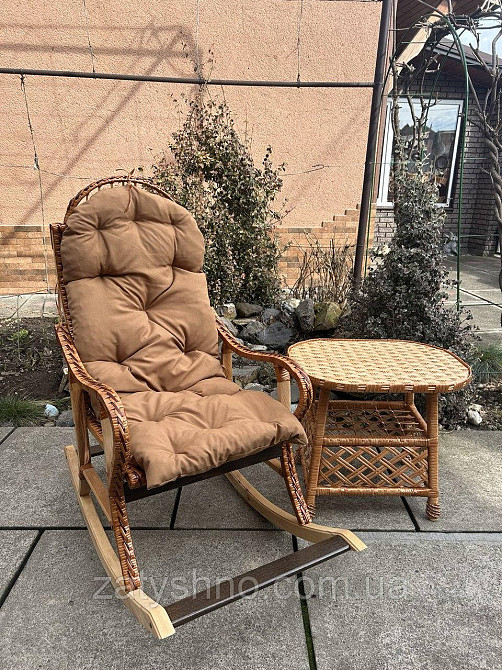 Кресло качалка со столом плетеные Киев - изображение 7