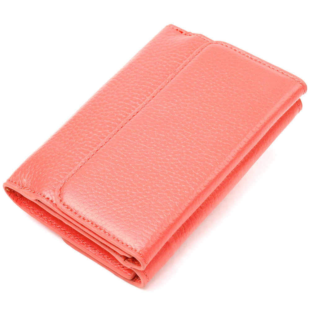 Стильный молодежный кошелек из натуральной кожи флотар CANPELLINI 21595 Коралловый Киев - изображение 2