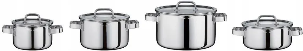 Spring Набір каструль Ze Szklanymi Pokrywami 4 El. Stal Nierdzewna Szkło (Sp0680800604) Київ - фото 1