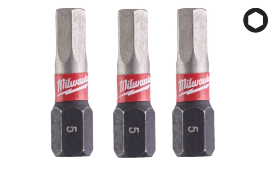 Біта SHOCKWAVE MILWAUKEE, Hex5, 25мм, (3шт) Одеса