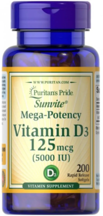 Вітамін Д Puritan's Pride Vitamin D3 5000 IU 200 caps Київ