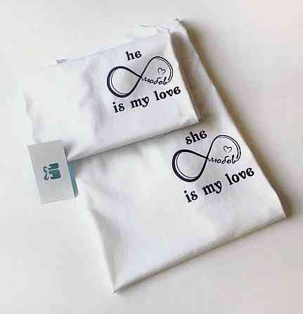 Білі Парні футболки для хлопця та дівчини - is my love Чернівці