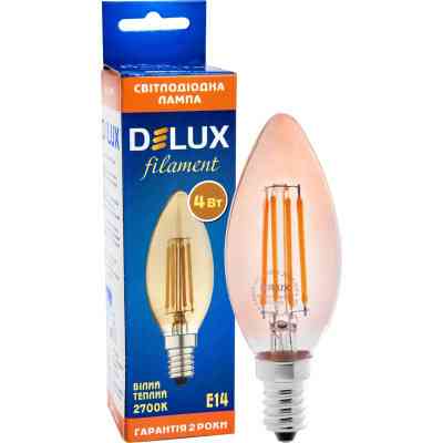 Лампочка Delux BL37B 4 Вт 2700K amber 220В E14 filament (90011682) Винница
