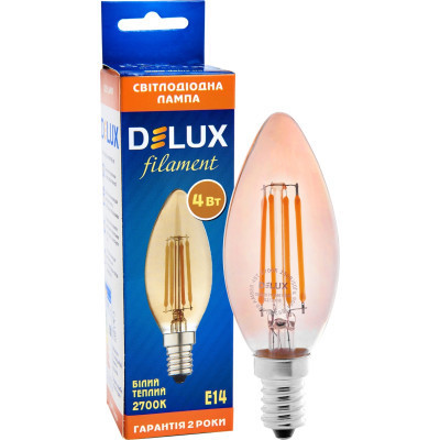 Лампочка Delux BL37B 4 Вт 2700K amber 220В E14 filament (90011682) Винница - изображение 3