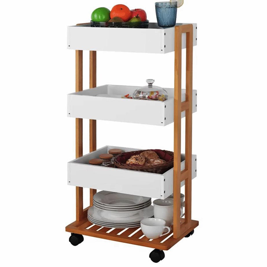 Етажерка для ванної на коліщатах "Павіліон" охра-зефір Миколаїв - фото 1