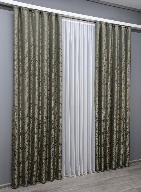 Комплект готових штор VR-Textil Жакард Magic № 1607ш Капучино 145х270 см 2 шт (33-0463) Київ - фото 4