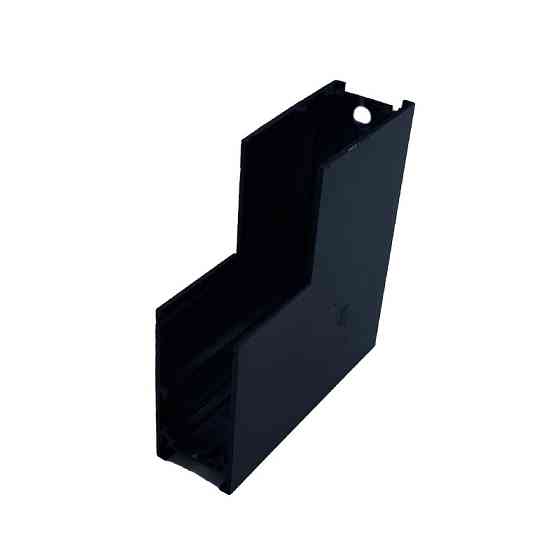 Угол трековой магнитной рейки накладной вертикальный черный Днепр
