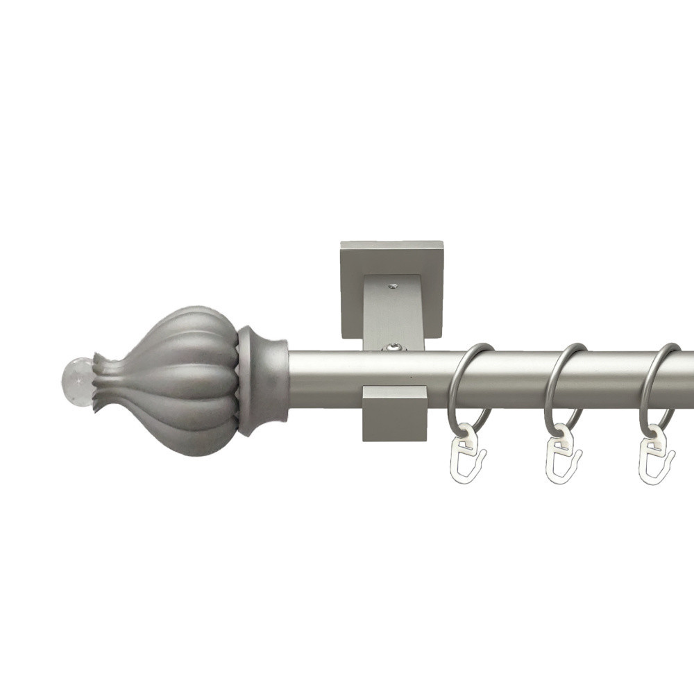 Карниз Orvit Таджа-Кристал металевий однорядний техно гладка труба кільце металеве Сатин 25 мм 200 см Львов - изображение 1