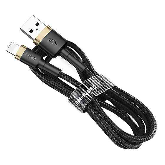 Кабель Baseus Cafule Cable USB For Lightning 2.4A 1m Gold+Black Київ
